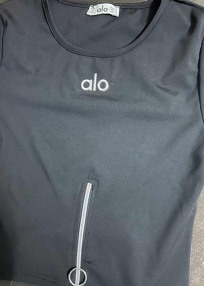 Siyah alo yazılı bluz - Görsel 2