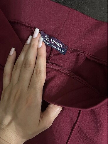 s Beden bordo Renk Bordo çizgili pantolon