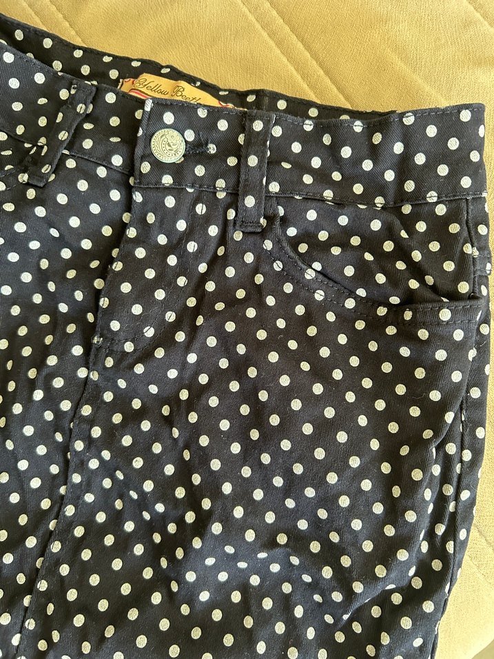 Lacivert Puantiyeli Düğmeli Mini Kot Etek - Görsel 3