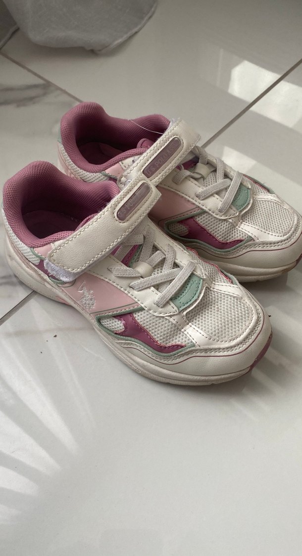 Us Polo Kız Çocuk Pembe Cırt Cırtlı Spor Ayakkabı - Görsel 3