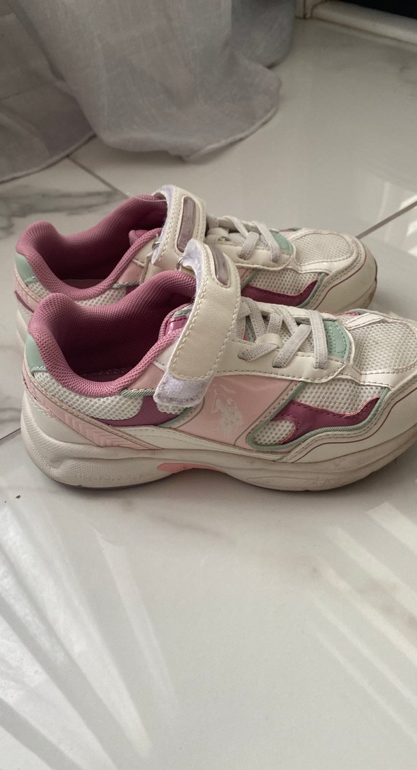 Us Polo Kız Çocuk Pembe Cırt Cırtlı Spor Ayakkabı - Görsel 4