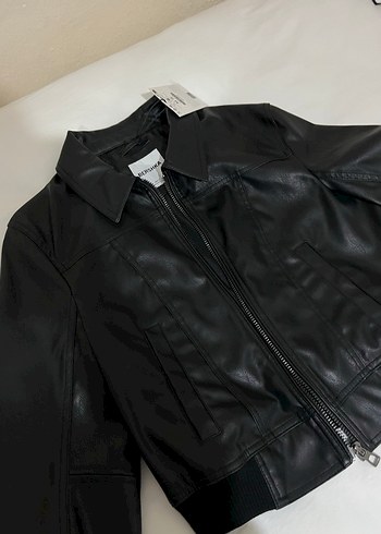 m Beden Deri ceket zara BERSHKA stradi