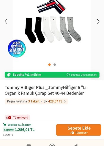 Tommy Hilfiger 6 Lı Kokulu Çorap - Görsel 6