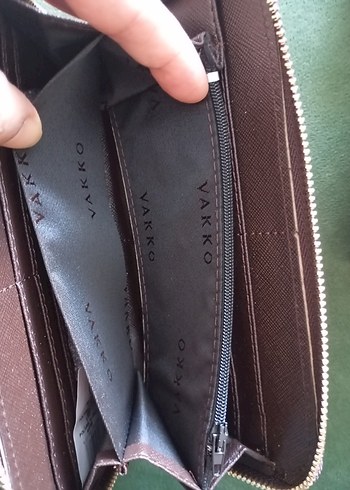 Vakko Kahverengi Logolu Fermuarlı Kadın Cüzdanı - Görsel 3