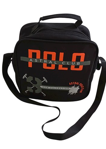 POLO Baskılı Siyah Erkek Omuz Çantası - Görsel 4