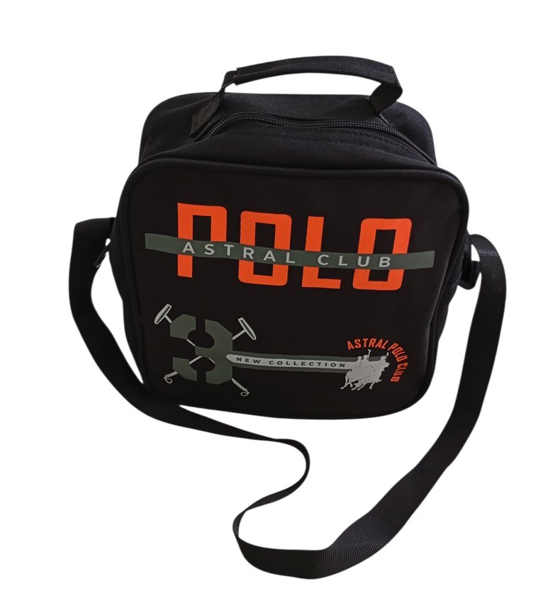 POLO Baskılı Siyah Erkek Omuz Çantası - Görsel 4