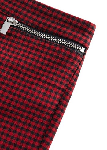 Mango Ekose Fermuarlı Pantolon - Görsel 8