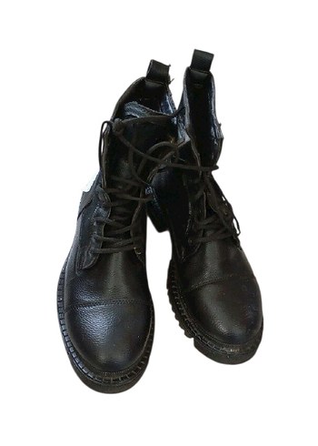 Erkek Siyah Kamuflaj Desenli Biker Bot - Görsel 5