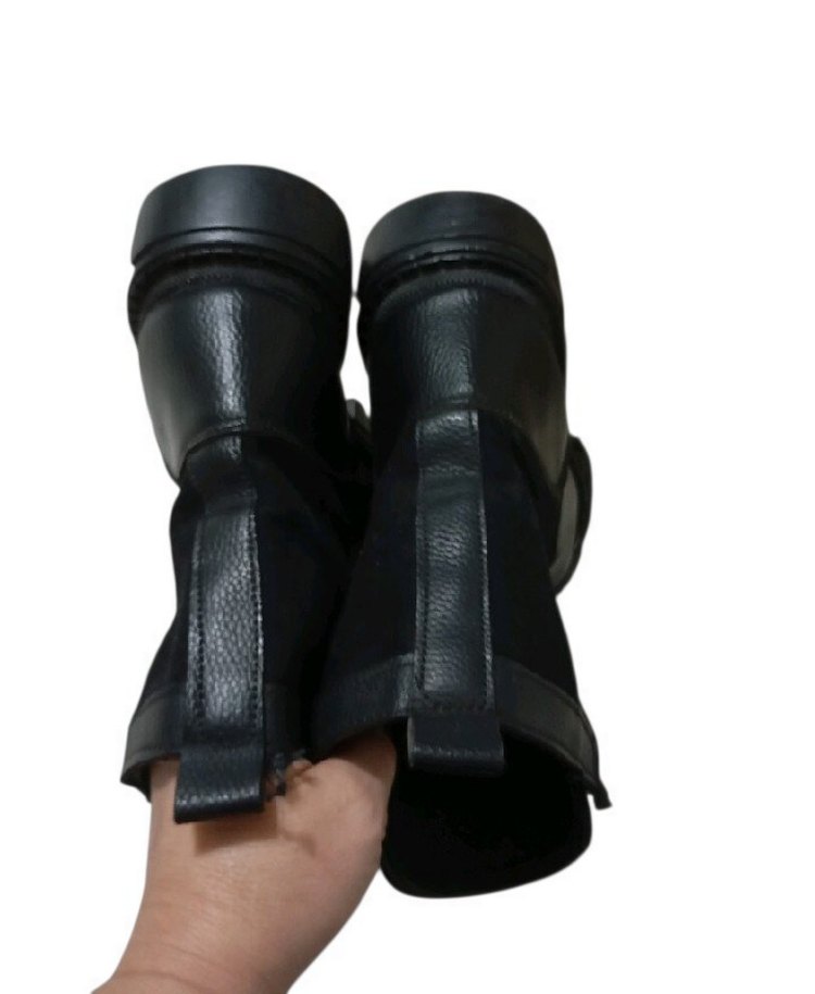 Erkek Siyah Kamuflaj Desenli Biker Bot - Görsel 4