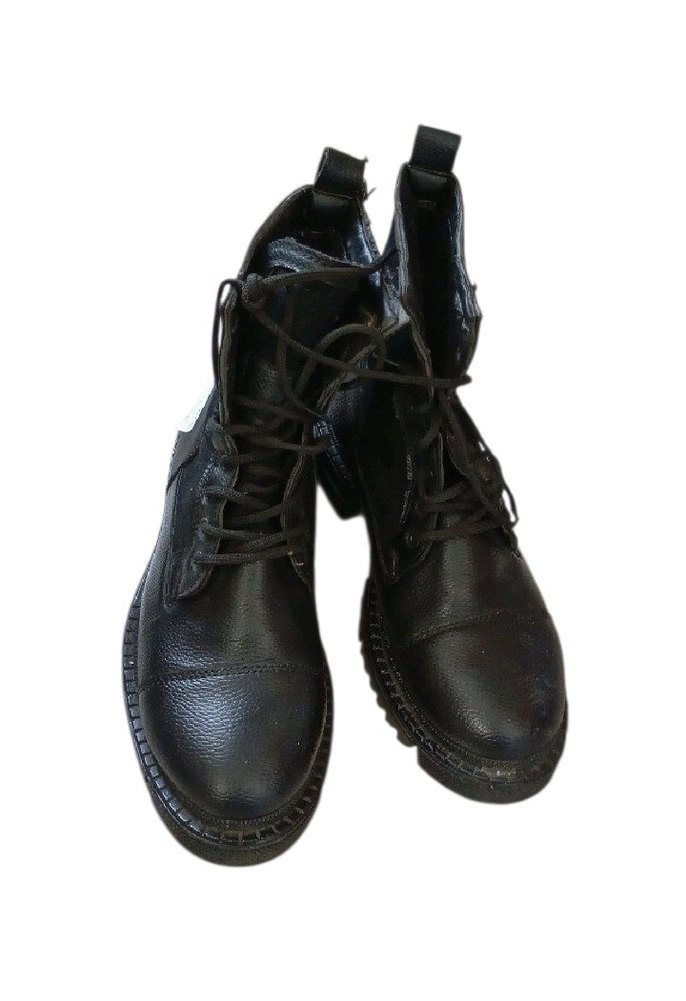 Erkek Siyah Kamuflaj Desenli Biker Bot - Görsel 5