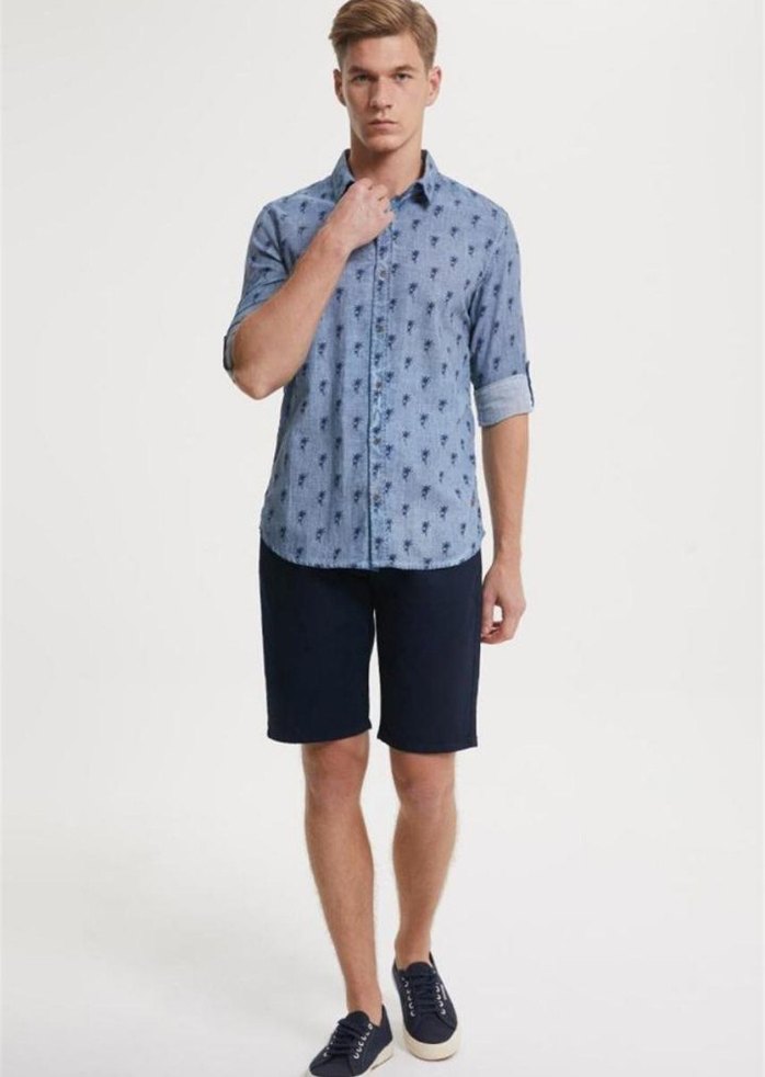 Lee Cooper Pamuk Taşlamalı Gömlek - Görsel 3