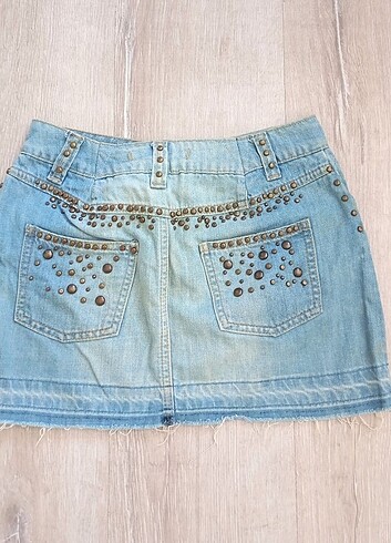 xs Beden Polo Zımbalı Jean Etek