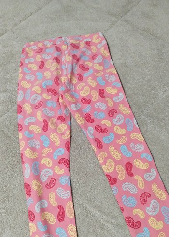 Kızlar için Pembe Desenli Tayt - Görsel 4