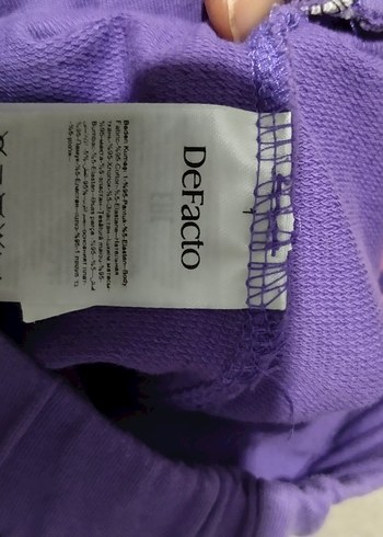 Mor Baskılı Kız Tayt Velcro Detaylı - Görsel 4