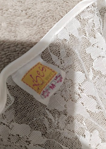 Beyaz Dantel Midi Kadın Sabahlık - Görsel 2