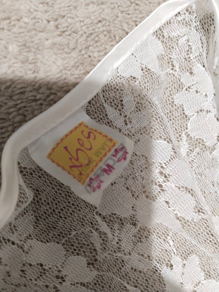 Beyaz Dantel Midi Kadın Sabahlık - Görsel 2