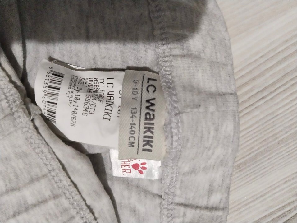 Kız Çocuk Gri Baskılı Slim Tayt - Görsel 4