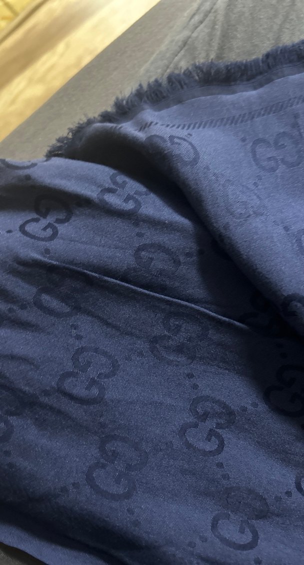 G desenli lacivert şal - Görsel 3