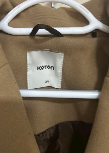 Düğmeli Camel Renk Kaban - Görsel 4