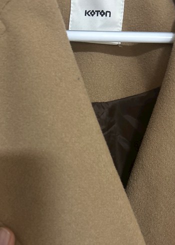 Düğmeli Camel Renk Kaban - Görsel 3