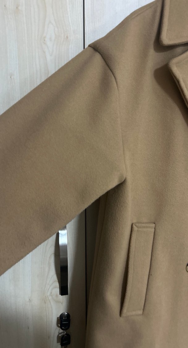 Düğmeli Camel Renk Kaban - Görsel 5