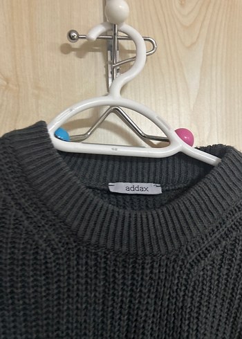 Gri Örgü Kadın Uzun Kollu Triko Kazak - Görsel 4