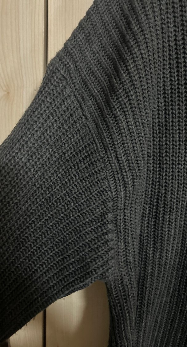 Gri Örgü Kadın Uzun Kollu Triko Kazak - Görsel 3