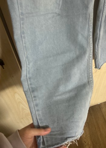 Mavi Boy Bol Kesim Kadın Kot Pantolon - Görsel 4