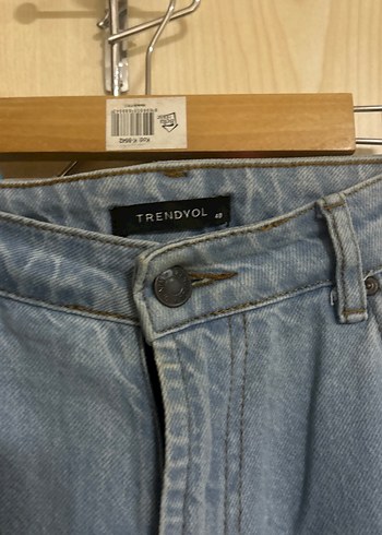 Mavi Boy Bol Kesim Kadın Kot Pantolon - Görsel 5