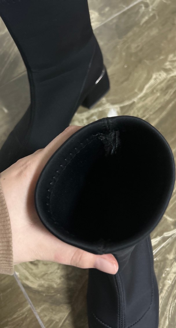 Siyah Lastikli Blok Topuklu Kadın Bot - Görsel 4