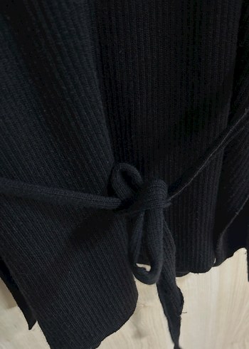 Siyah Kemerli Uzun Kollu Triko Kadın Kazak - Görsel 4