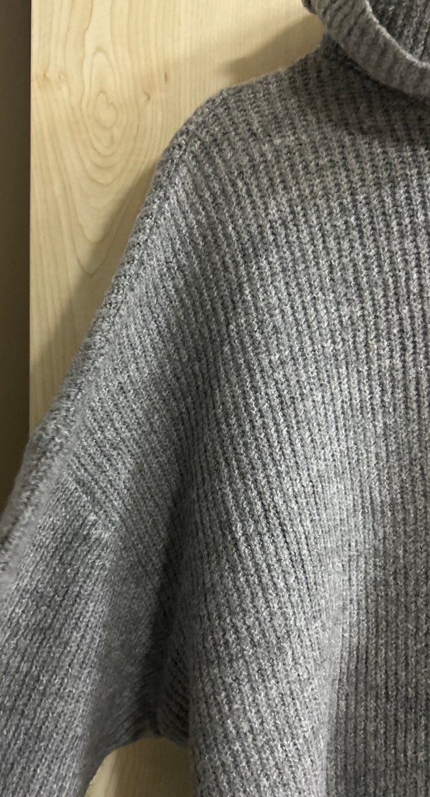 Gri Örgü Boğazlı Kadın Kazak - Görsel 4