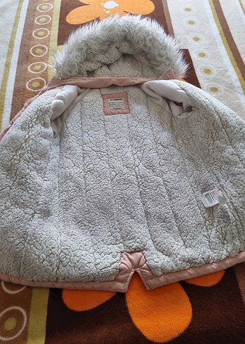 Kız Çocuk Pembe Kürklü Mont - Görsel 5