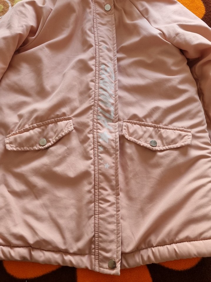 Kız Çocuk Pembe Kürklü Mont - Görsel 4