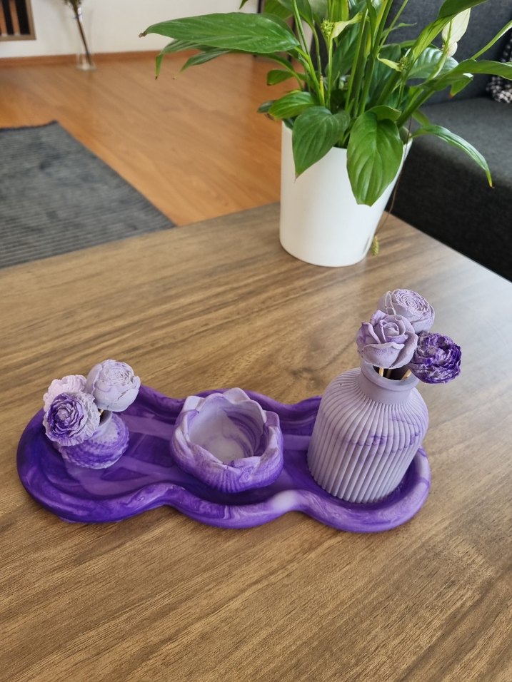 Pastel Mor Vazo ve Dekoratif Set - Görsel 4