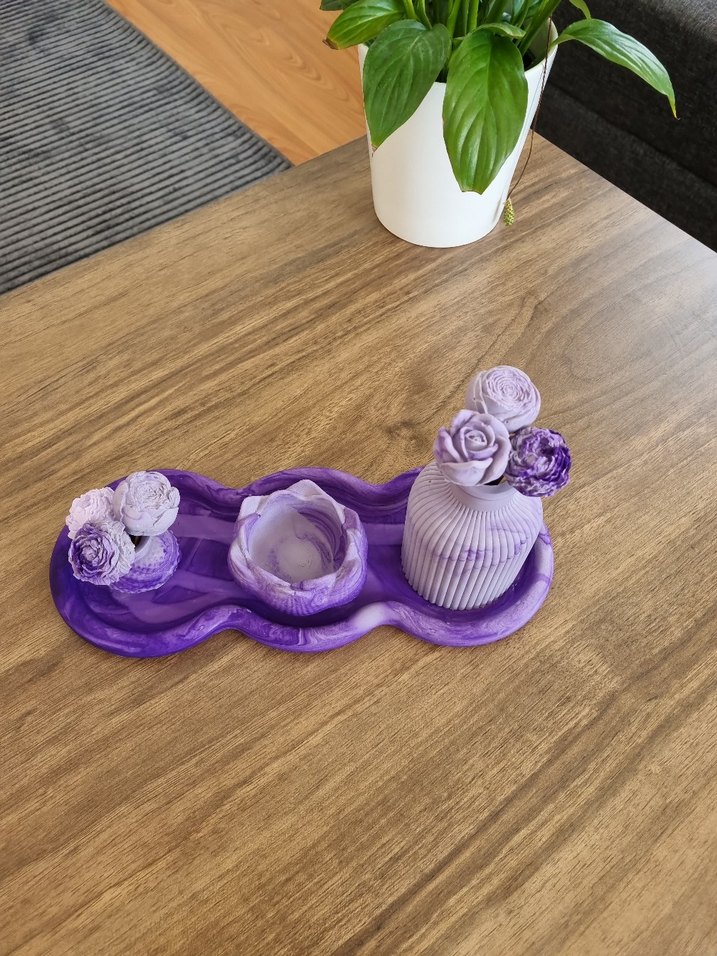 Pastel Mor Vazo ve Dekoratif Set - Görsel 3