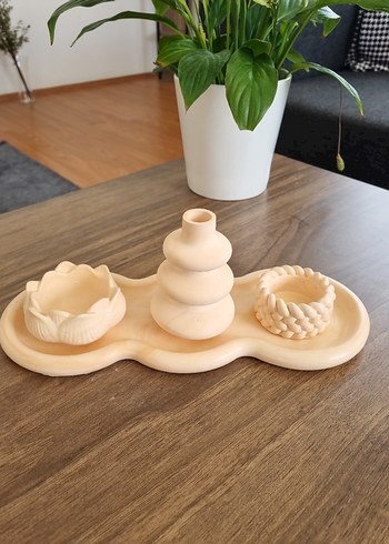 Doğal vazo ve mumluk set - Görsel 5