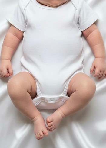 Beyaz Kısa Kollu Bebek Body - Görsel 2