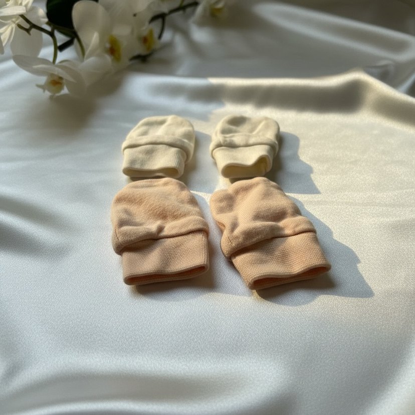 Beyaz ve yavruağzı Eldiven Seti - Görsel 5