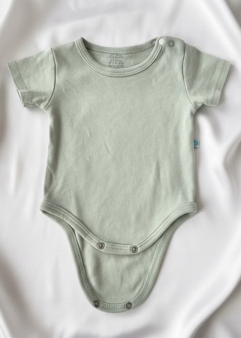 Pastel yeşil yarım kollu bebek body/zıbın - Görsel 4