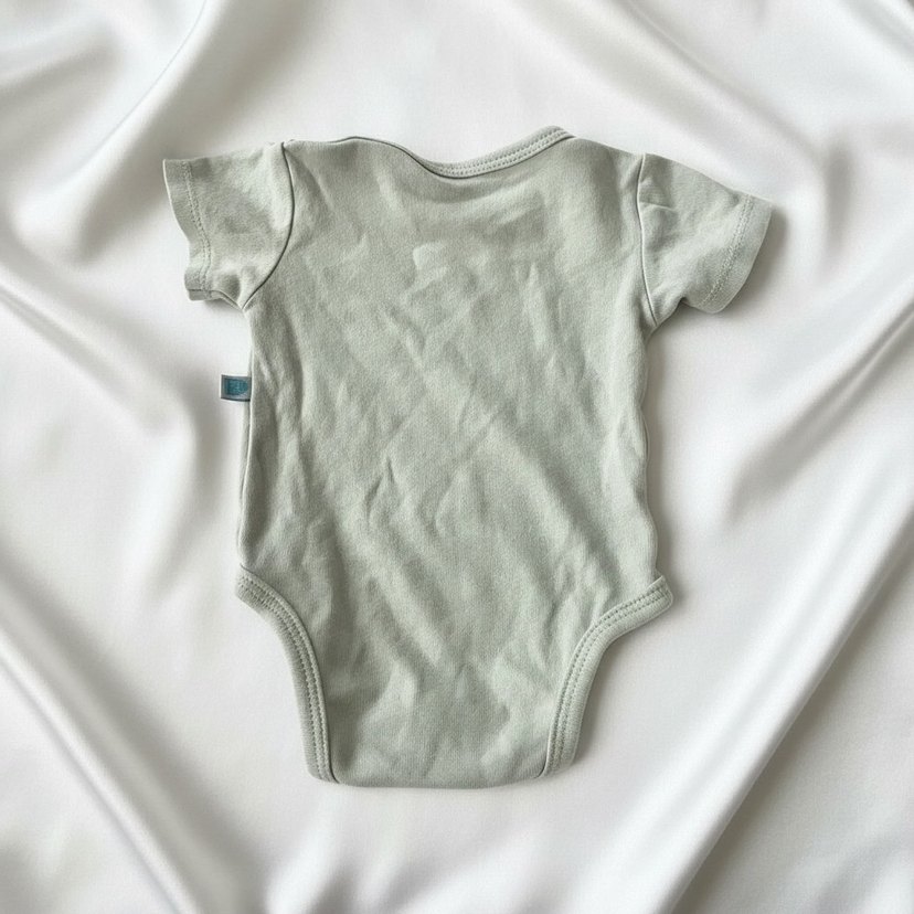Pastel yeşil yarım kollu bebek body/zıbın - Görsel 3