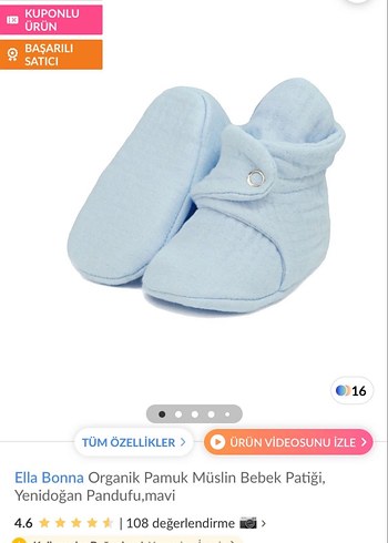 mavi çıtçıtlı bebek Patik - Görsel 5