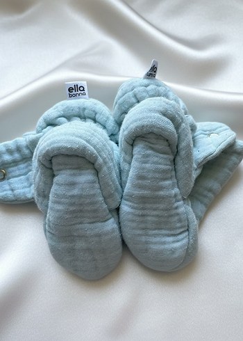 mavi çıtçıtlı bebek Patik - Görsel 3