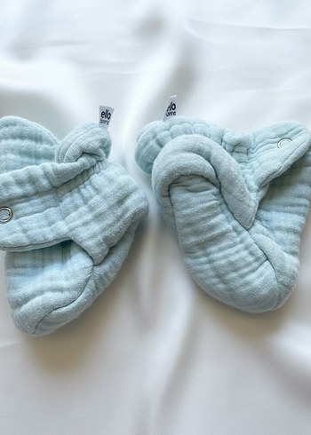 mavi çıtçıtlı bebek Patik - Görsel 2