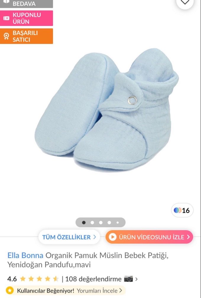 mavi çıtçıtlı bebek Patik - Görsel 5