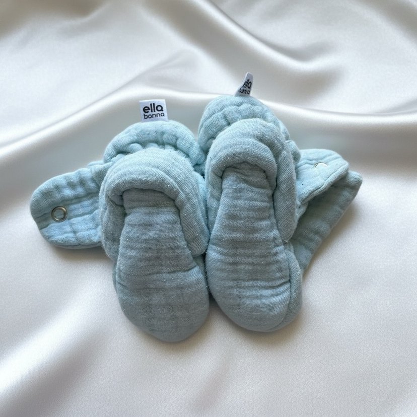mavi çıtçıtlı bebek Patik - Görsel 3