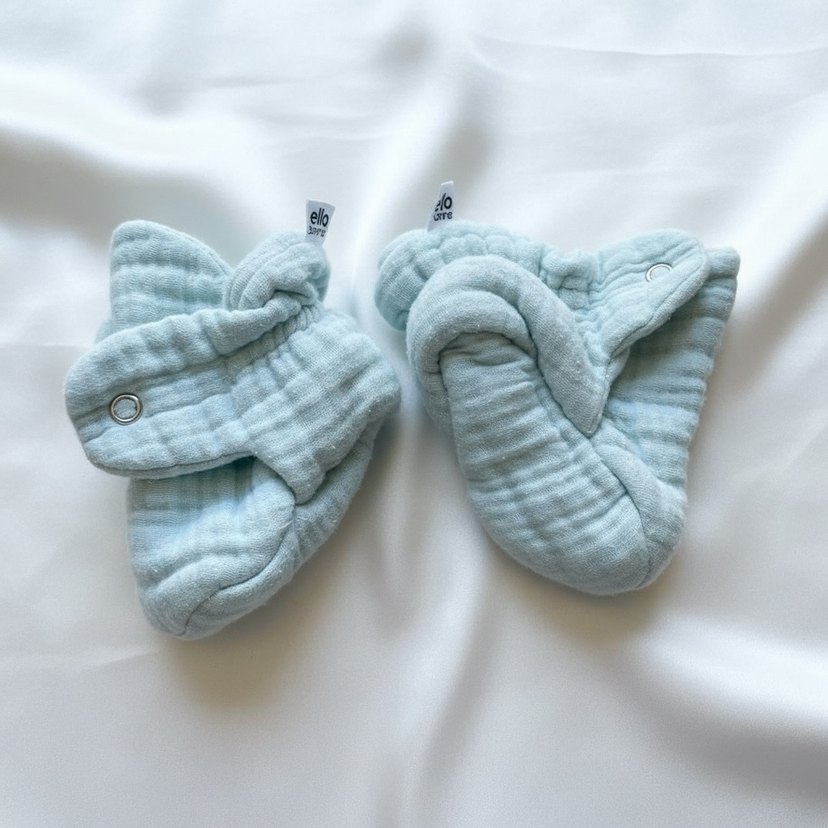 mavi çıtçıtlı bebek Patik - Görsel 2