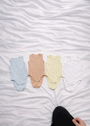 4 lü sıfır kol 3-6 ay bebek body - Görsel 2