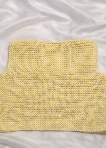 Sarı Örgü el yapımı Çocuk yelek - Görsel 2