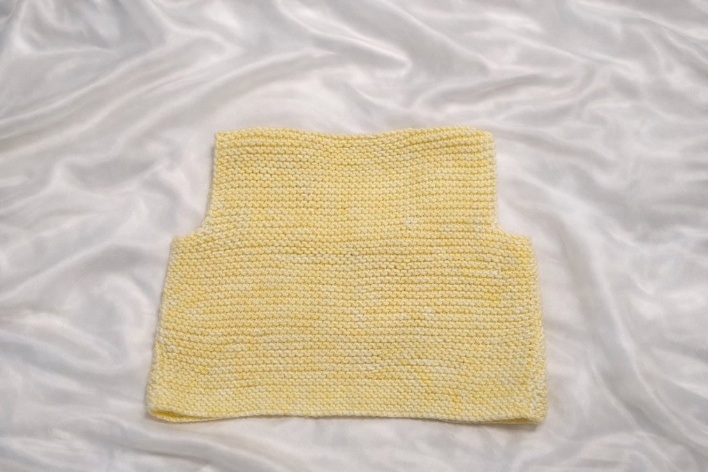 Sarı Örgü el yapımı Çocuk yelek - Görsel 2